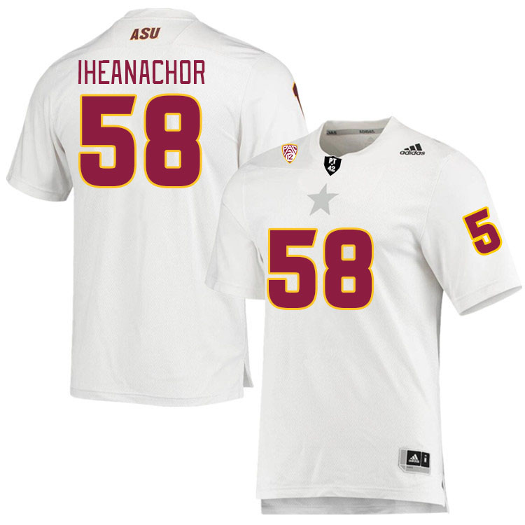 Men #58 Max Iheanachor Arizona State Sun Devils College Football Jerseys Stitched Sale-White - Click Image to Close